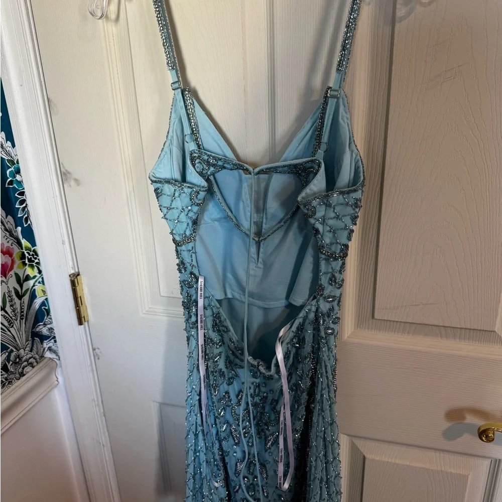 Sherri Hill light blue prom homecoming dress, style 52200, in size 8 fits like 6 - Picture 6 of 7